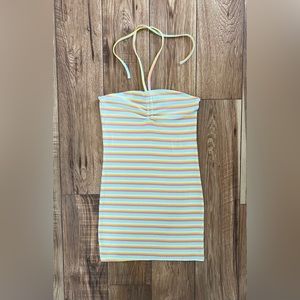 Vero Moda Halterneck Mini Striped Dress Size Small
